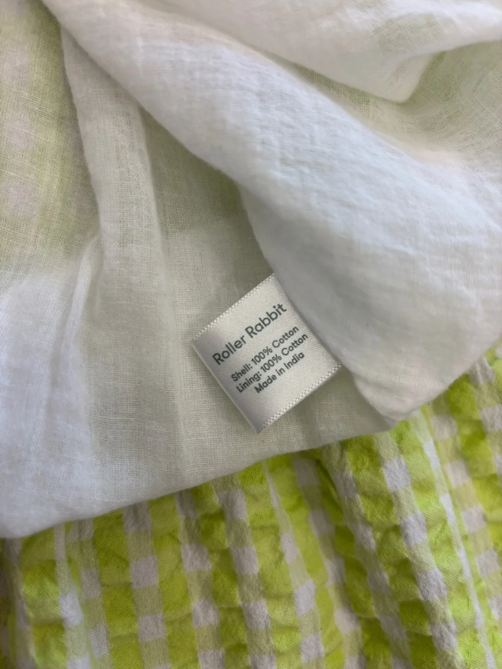 Roller Rabbit Lime Gingham Ruffle Mini Dress - Picture 7 of 10